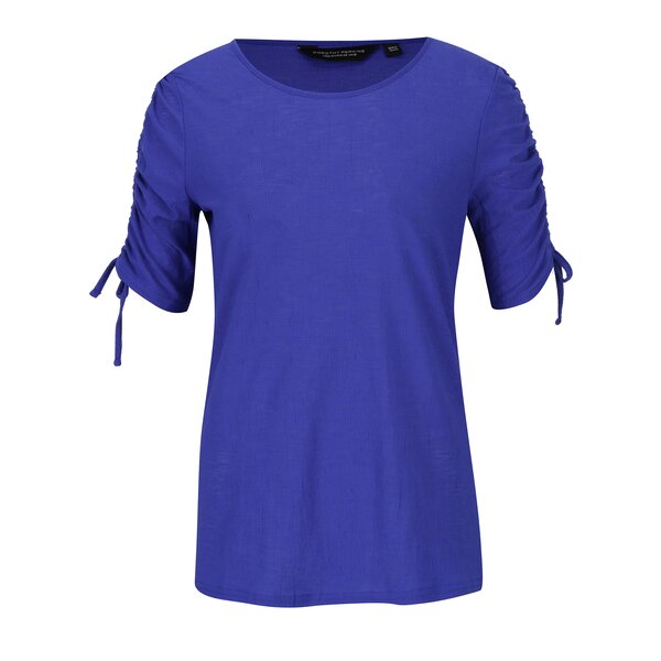 Bluza albastra cu drapaj si elastic pe maneca Dorothy Perkins