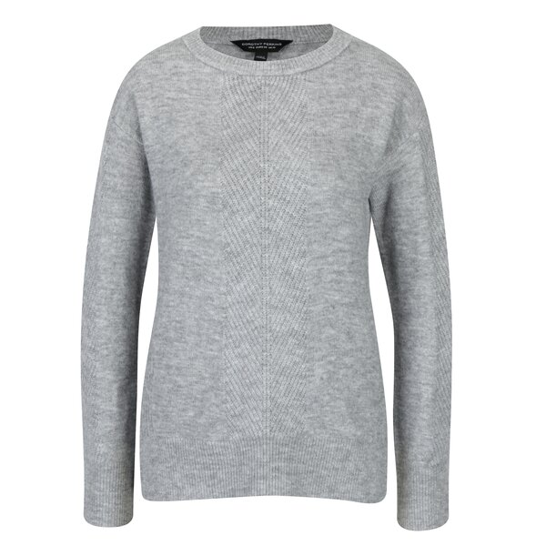 Pulover gri cu fermoar decorativ Dorothy Perkins