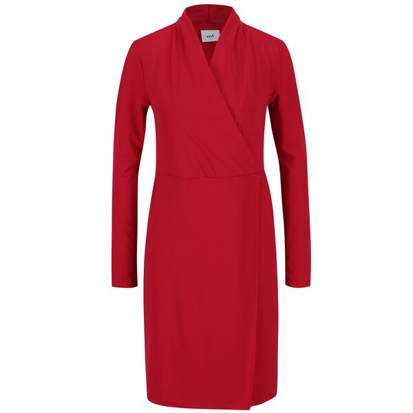 Rochie rosie cu croi suprapus pentru gravide Mama.licious Wraping