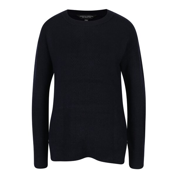 Pulover bleumarin cu fermoar decorativ Dorothy Perkins