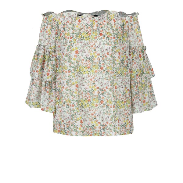 Bluza crem cu volane si umeri expusi Dorothy Perkins