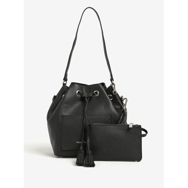 Geanta bucket crossbody neagra 2in1 cu portofel Fornarina Minnie