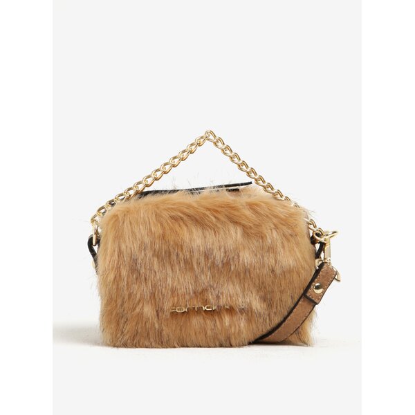 Geanta crossbody bej din blana artificiala Fornarina Beat