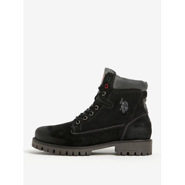 Bocanci negri din piele pentru femei U.S. Polo Assn.