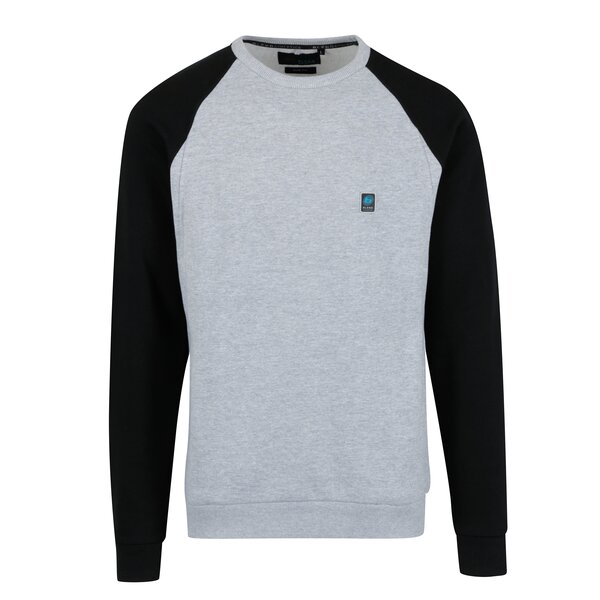 Bluza sport slim fit gri melanj cu maneci negre Blend