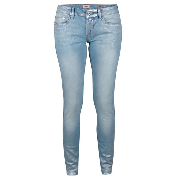 Blugi skinny albastri cu aspect prespalat ONLY Coral