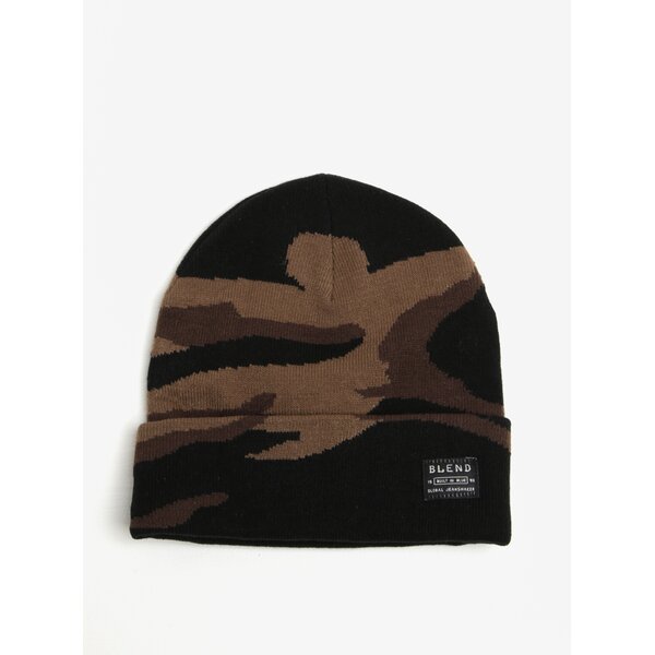 Caciula tricotata cu print camuflaj Blend