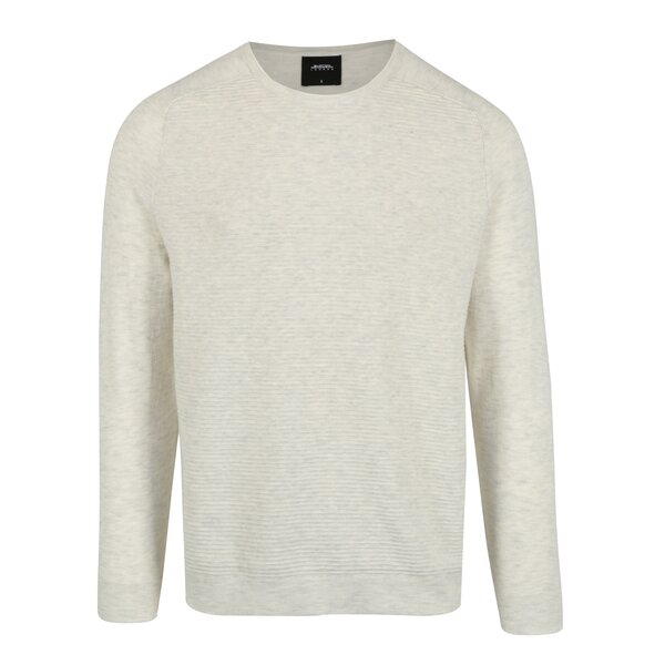 Pulover crem melanj cu model discret pentru barbati - Burton Menswear London