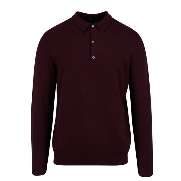 Pulover barbatesc bordo cu guler si nasturi - Burton Menswear London