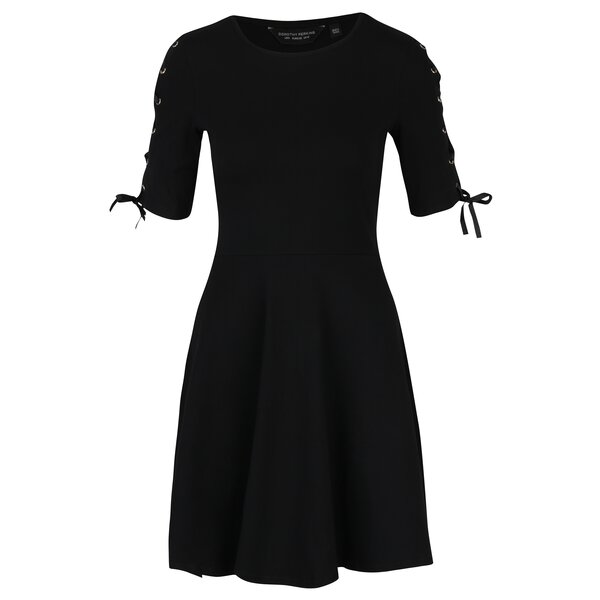Rochie neagra cu sireturi pe brate Dorothy Perkins