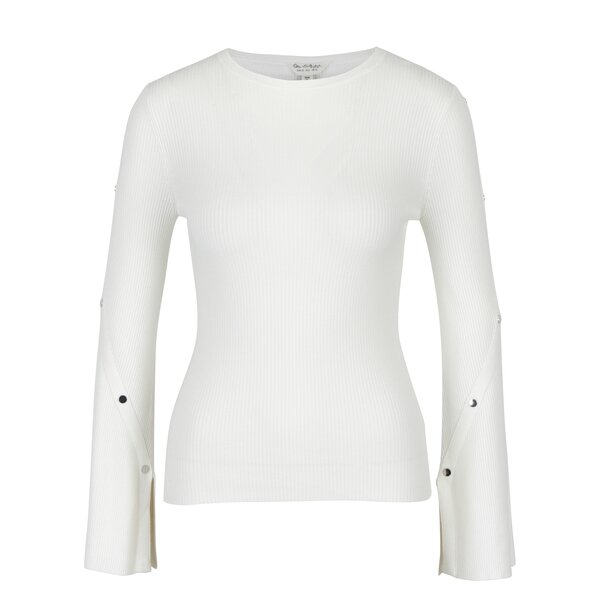 Pulover reiat crem cu maneci evazate - Miss Selfridge