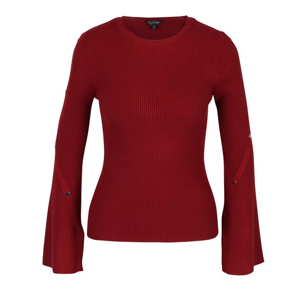 Pulover reiat rosu cu maneci evazate - Miss Selfridge