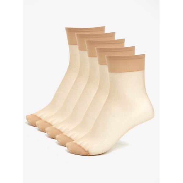 Set de 5 perechi de sosete de culoarea pielii Bellinda Fly 15 DEN