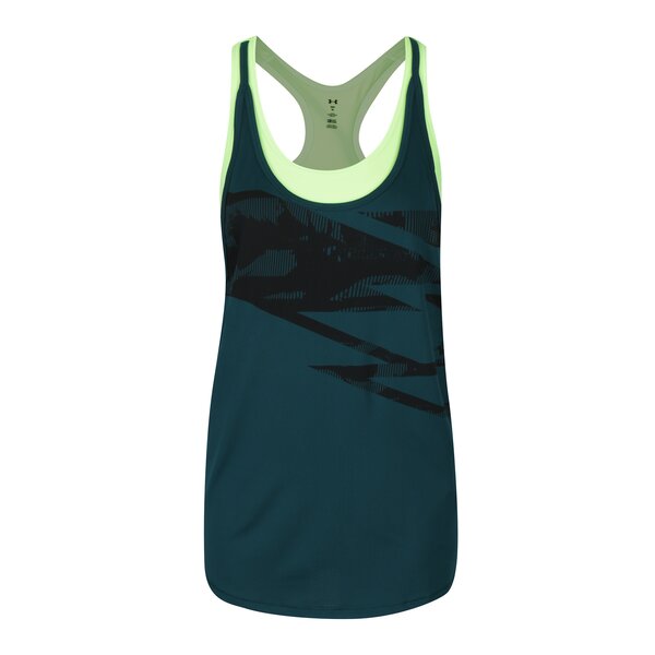 Maiou sport verde cu bustier 2 in 1 Under Armour