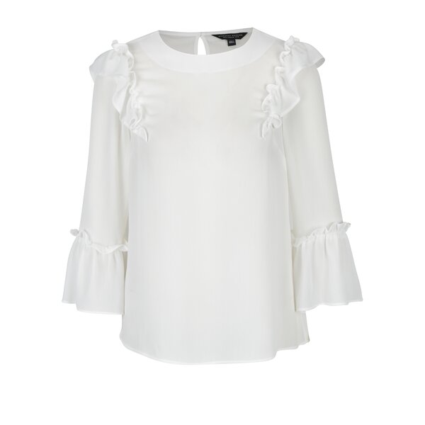 Bluza alba cu volane la umeri si maneci Dorothy Perkins