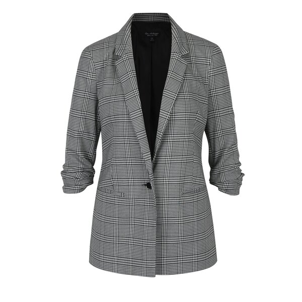Sacou cu model houndstooth negru & crem - Miss Selfridge Petites
