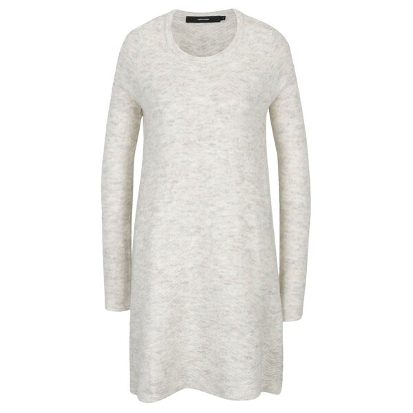 Rochie pulover crem melanj din amestec de lana alpaca VERO MODA Ginger
