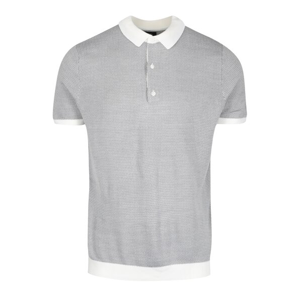 Tricou polo gri & alb pentru barbati - Burton Menswear London