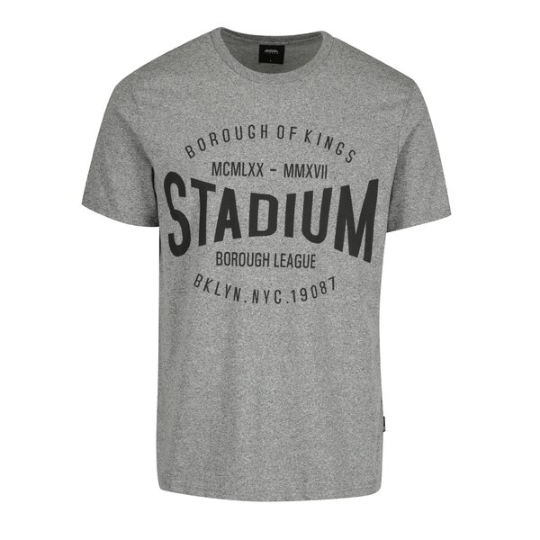 Tricou gri melanj cu print text - Burton Menswear London