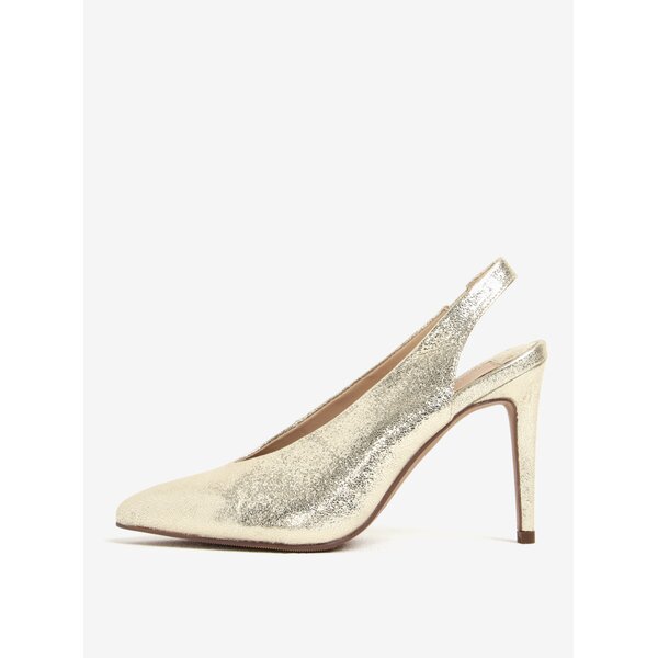 Pantofi aurii cu toc si bareta pe calcai Dorothy Perkins