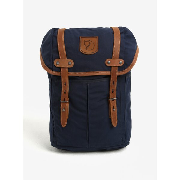 Rucsac urban impermeabil albastru inchis cu detalii din piele Fjällräven Rucksack No.21 small 15 l