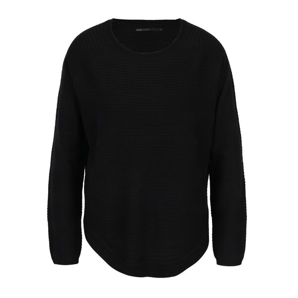 Pulover negru cu dungi in relief ONLY Caviar