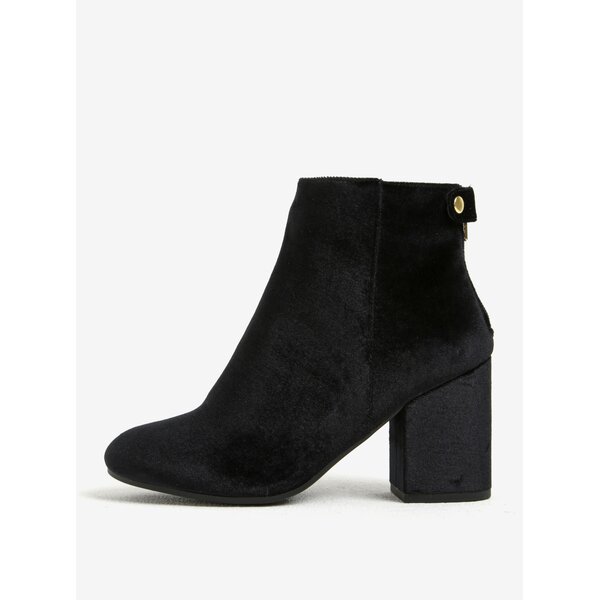 Botine negre cu toc din catifea Dorothy Perkins
