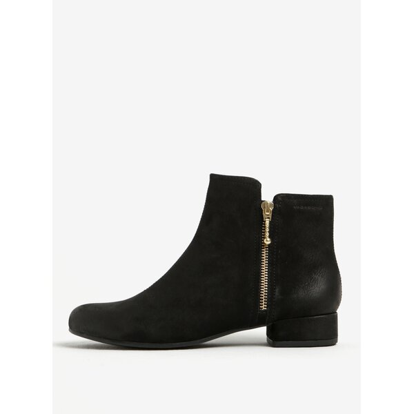 Botine negre din piele intoarsa cu fermoar Vagabond Sue