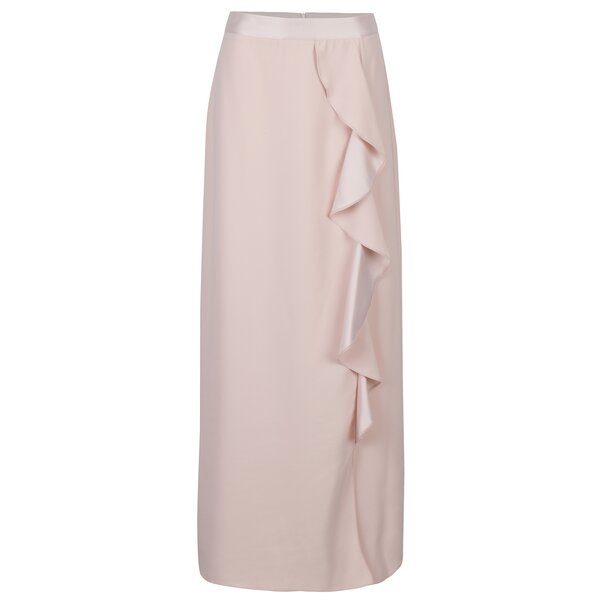 Fusta maxi roz cu volane Dorothy Perkins