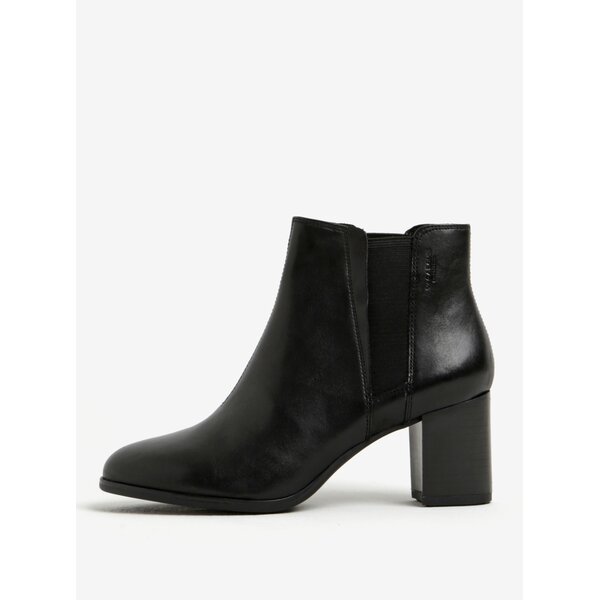 Ghete negre Chelsea din piele cu toc patrat Vagabond Lottie