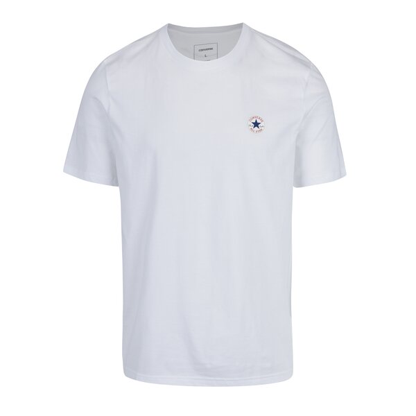 Tricou alb cu print logo Converse Core Left Chest