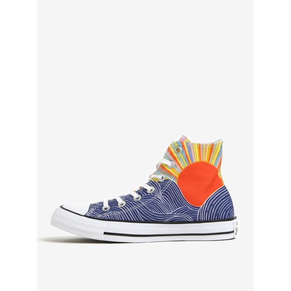 Bascheti inalti albastru inchis cu print pentru femei Converse Chuck Taylor All Star