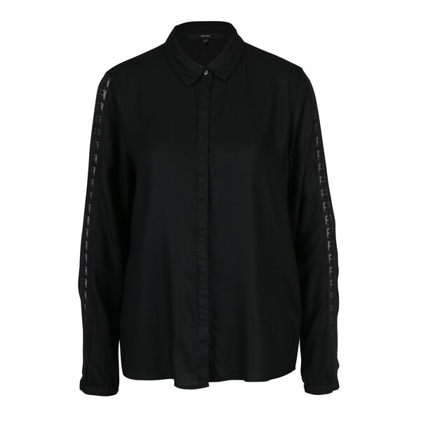 Camasa neagra cu dantela discreta pe maneci - VERO MODA Banja