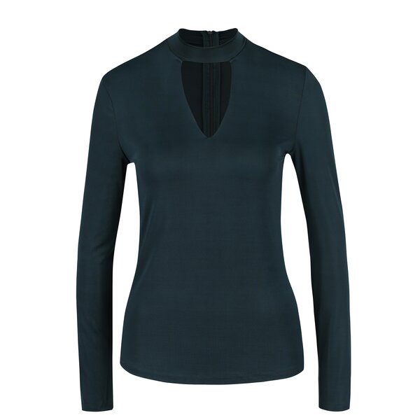 Bluza verde inchis cu decolteu in V - VERO MODA Jennie