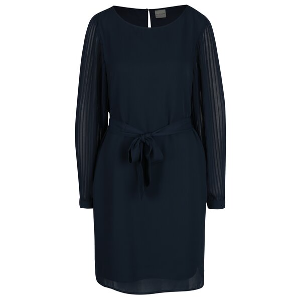 Rochie bleumarin cu pliseuri pe maneci - Selected Femme Freja