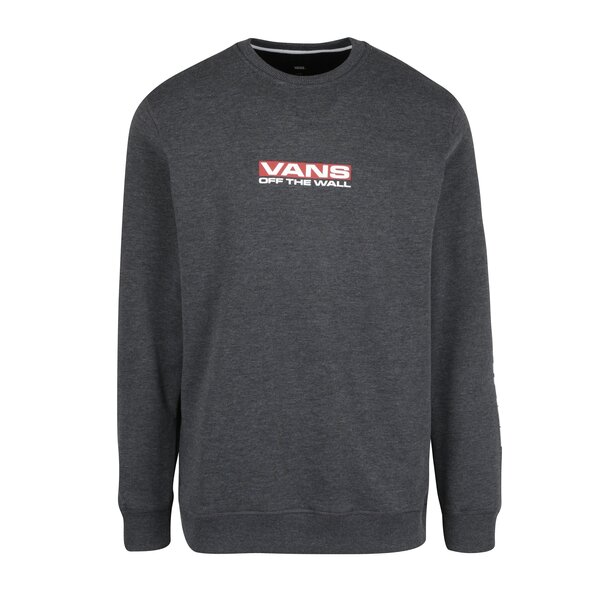 Bluza sport gri inchis melanj cu print text VANS Side Waze