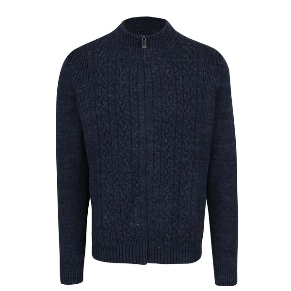 Cardigan tricotat albastru cu amestec din lana - Fynch-Hatton