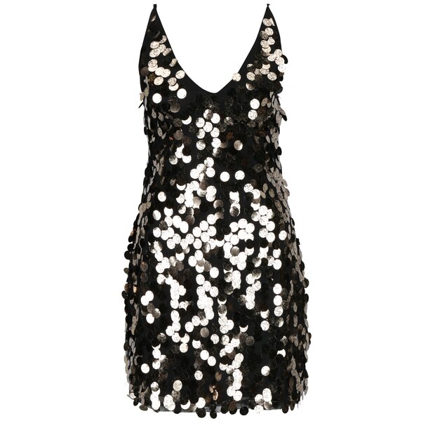Rochie mini cu paiete mari aurii Ax Paris