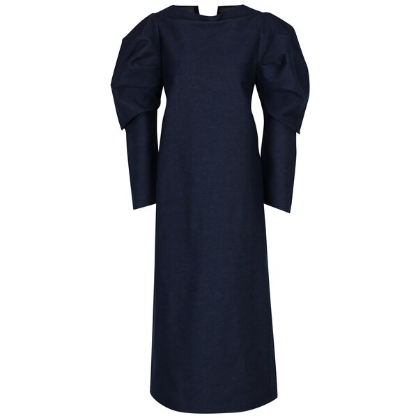 Rochie albastra din denim cu maneci balon 3/4 Bianca Popp