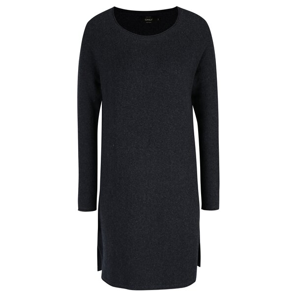 Rochie pulover albastru inchis cu slit lateral ONLY Celia