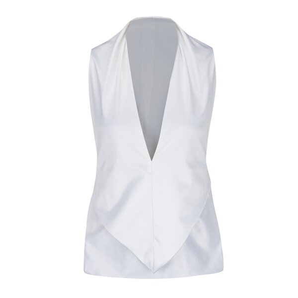 Bluza alba fara maneci cu funda la spate Bianca Popp