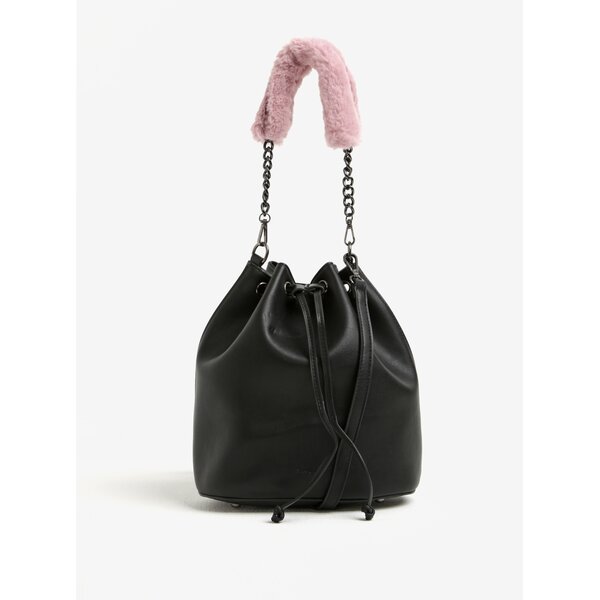 Geanta neagra bucket crossbody cu bareta detasabila Nalí