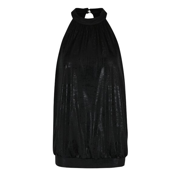 Top negru cu aspect lucios si decupaj la spate ONLY Kailee