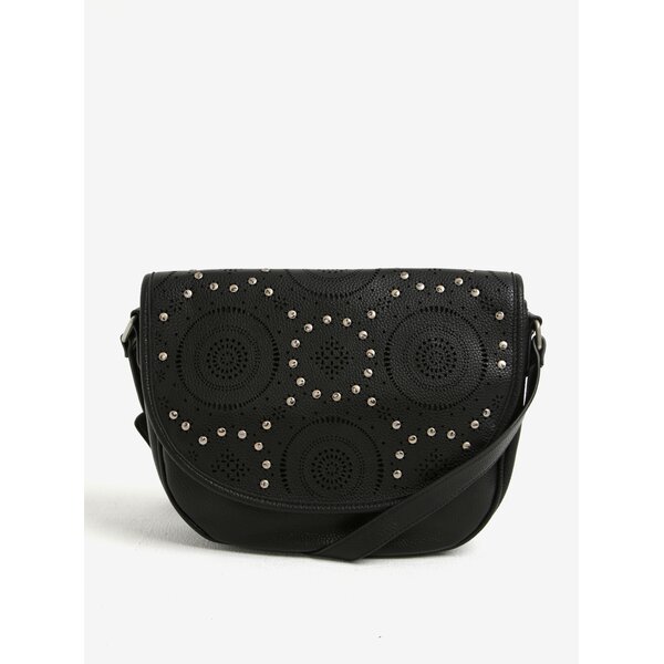 Geanta crossbody neagra cu perforatii si tinte Desigual Florencia Olimpic