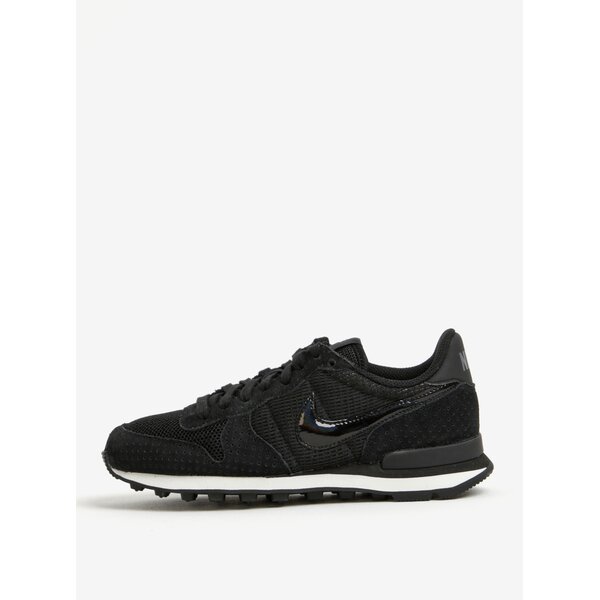 Pantofi sport negri cu detalii din piele intoarsa pentru femei Nike Internationalist