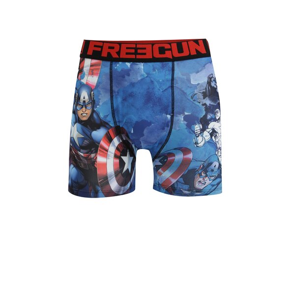 Boxeri albastri cu print pentru barbati Captain America Freegun