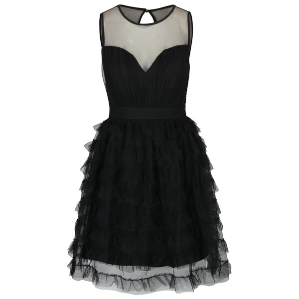 Rochie neagra cu volane din tul Little Mistress