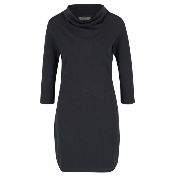 Rochie gri inchis cu guler inalt si maneci 3/4 Skunkfunk