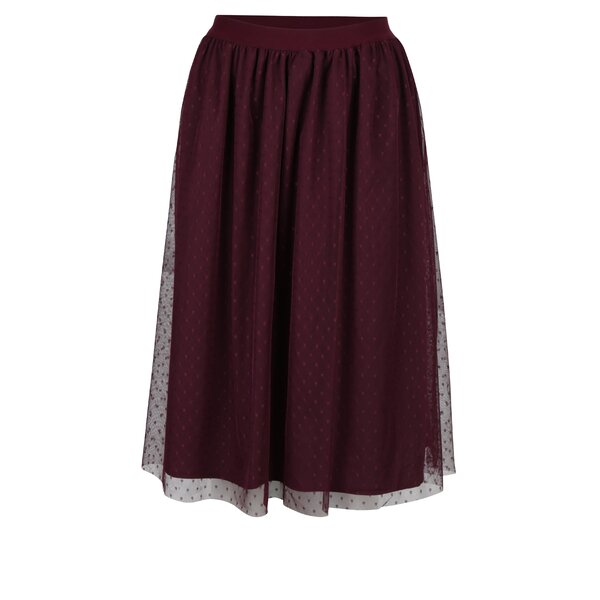 Fusta midi bordo din tul cu buline Little Mistress