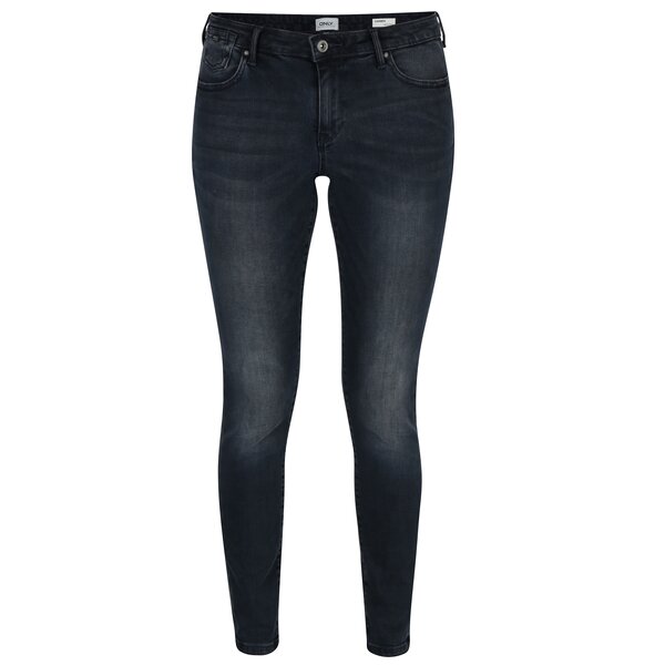 Blugi skinny albastru inchis cu efect prespalat - ONLY Carmen